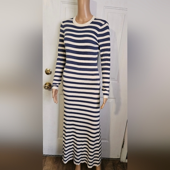 Sonia Rykiel Striped Long Sleeve Maxi Dress - Picture 2 of 6